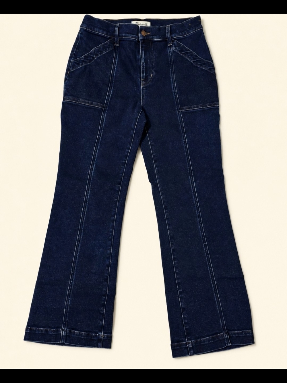 Madewell Dark Indigo Mid Rise Kick Out Jeans